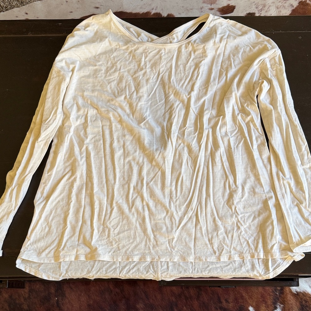 Lululemon Cream Long Sleeve Top